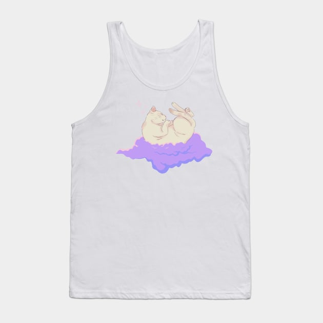 Sleepy Cat Lofi Tank Top by by Patricia White